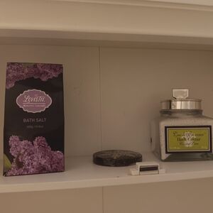 Lovsta Bath Salt with Purple Floral Design